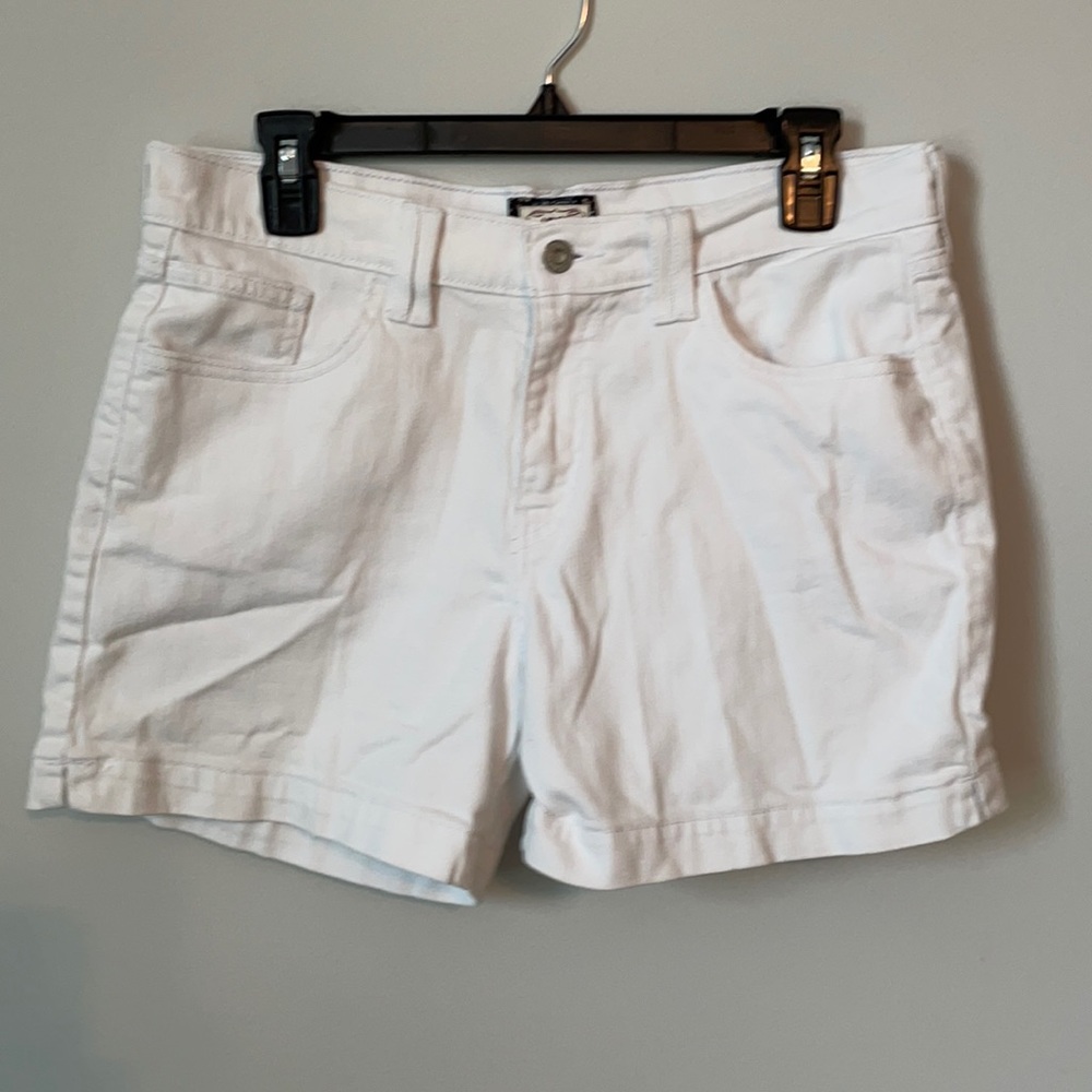 White denim shorts